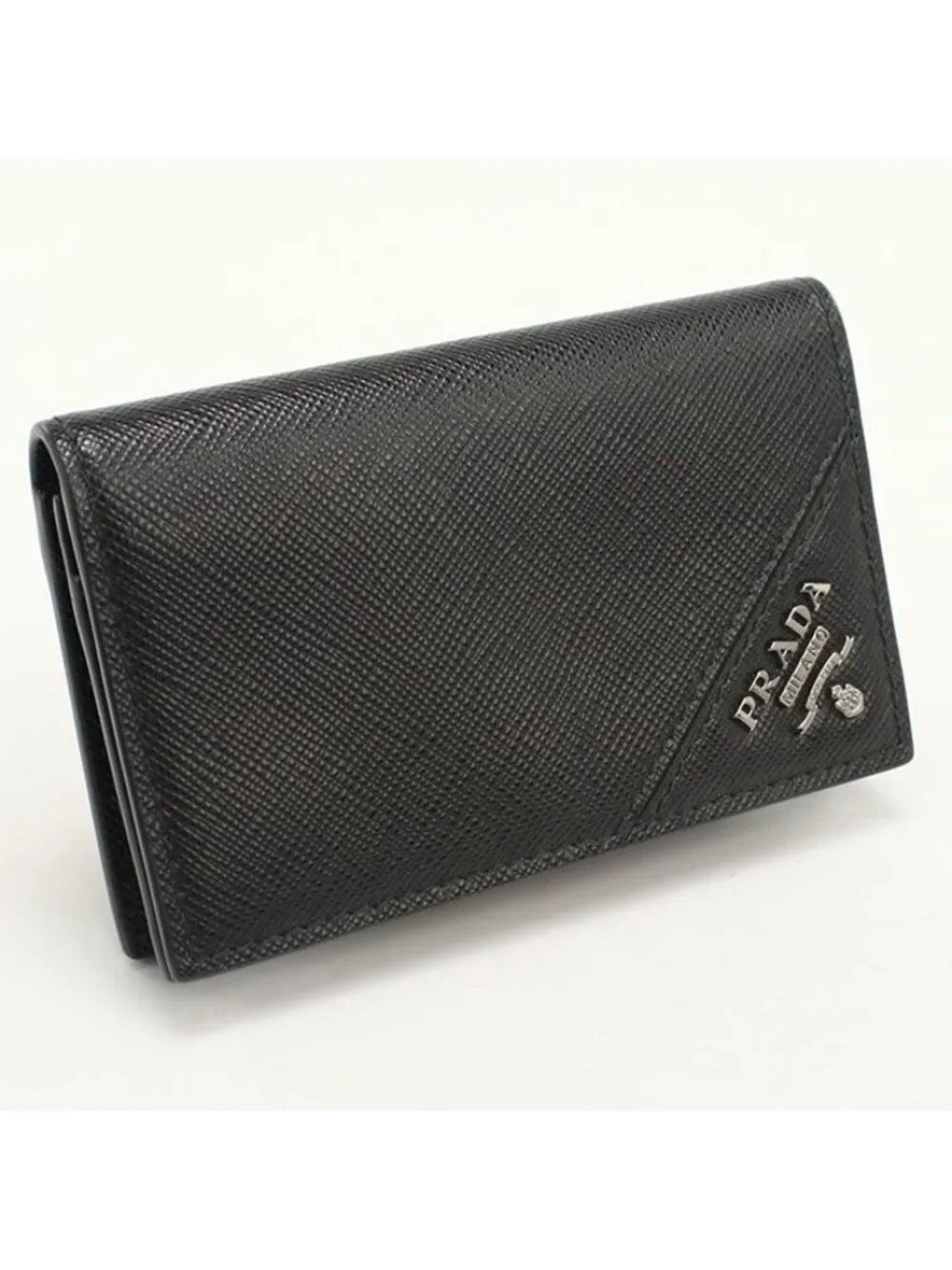 ★SOLD★ Prada Card Case Saffiano Leather Business Holder - Picture 1 of 5